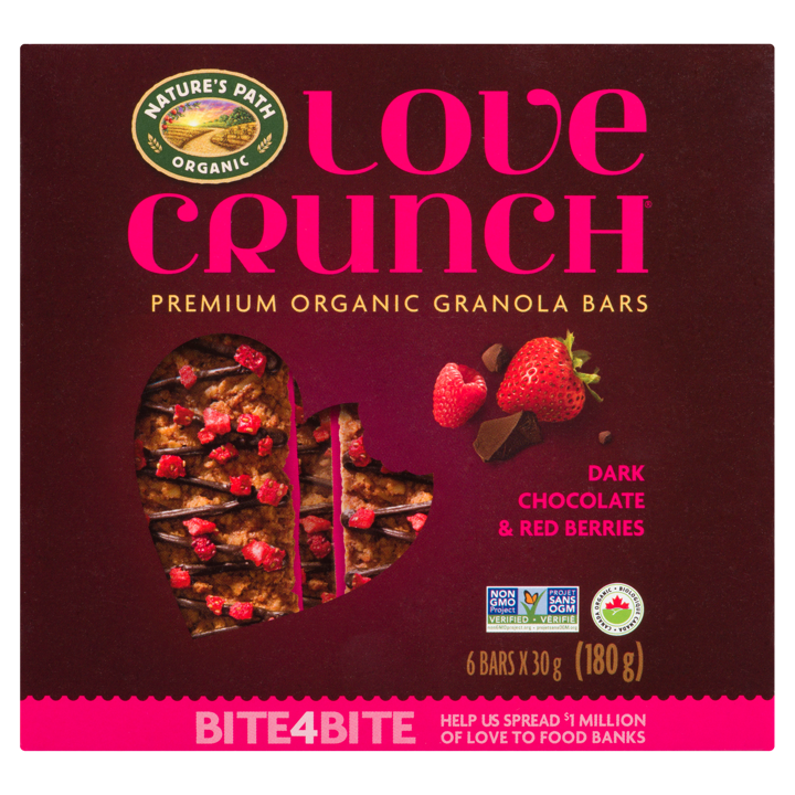 Love Crunch Bar - Dark Chocolate &amp; Red Berries - 6 x 30 g