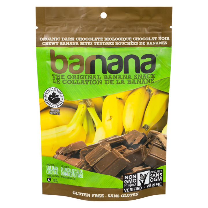 Chewy Banana Bites - Dark Chocolate - 100 g