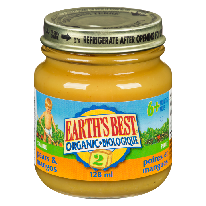 Organic Baby Food - Pears &amp; Mangos 6+ months - 128 ml