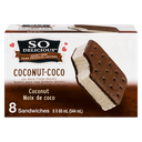 Coconut Milk Non-Dairy Frozen Dessert Sandwiches - Coconut - 8 x 68 ml