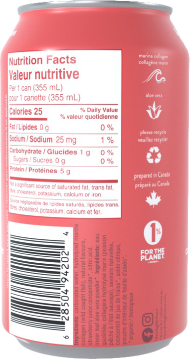 Collagen - Sparkling Water - Strawberry, Mint -355 ml