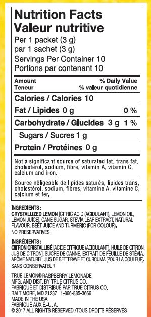 Raspberry Lemonade Drink Mix - 30 g