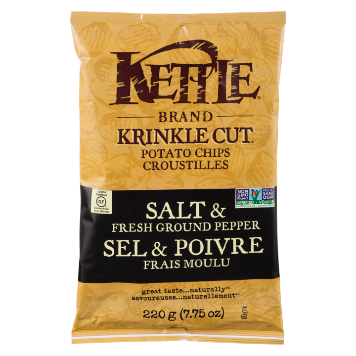 Krinkle Cut Potato Chips - Salt &amp; Fresh Ground Pepper - 220 g