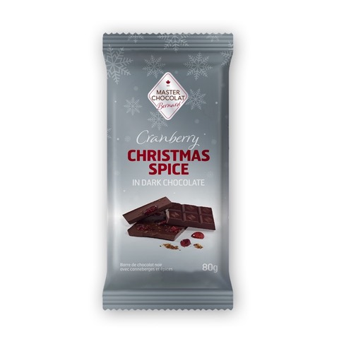 Chocolate Bar - Cranberry Christmas Spice Bar in Dark Chocolate