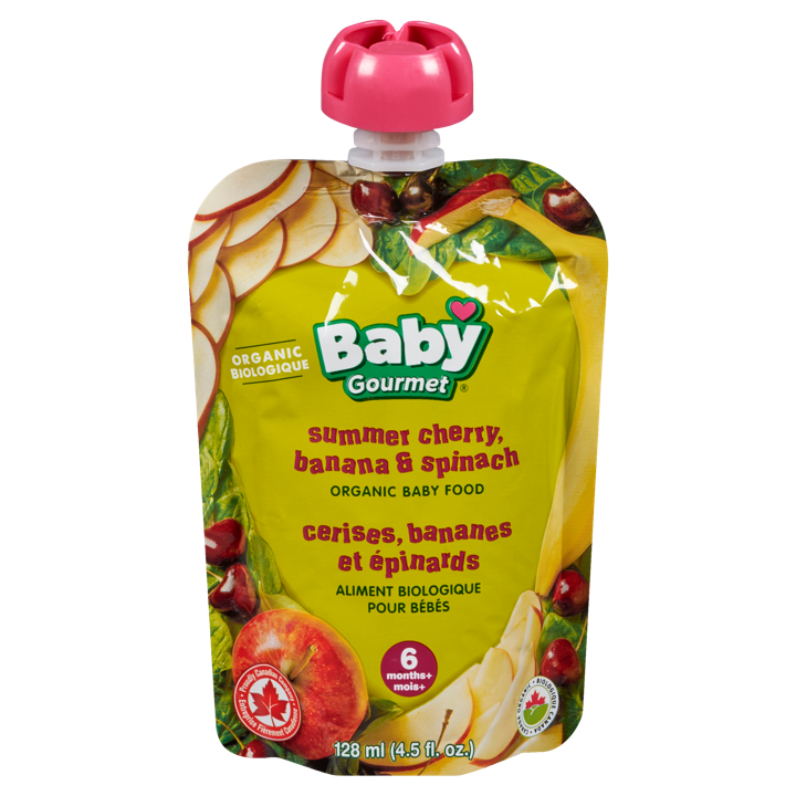 Organic Baby Food - Summer Cherry, Banana &amp; Spinach 6+ months