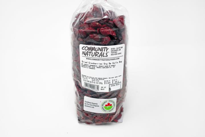 Dried Cranberries Org Sm Cello Bag