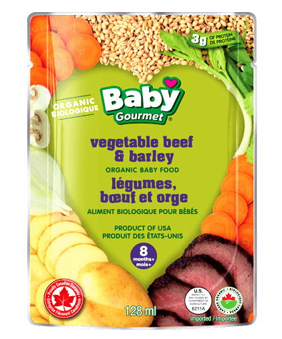 Organic Baby Food - Vegetable Beef &amp; Barley 8+ months