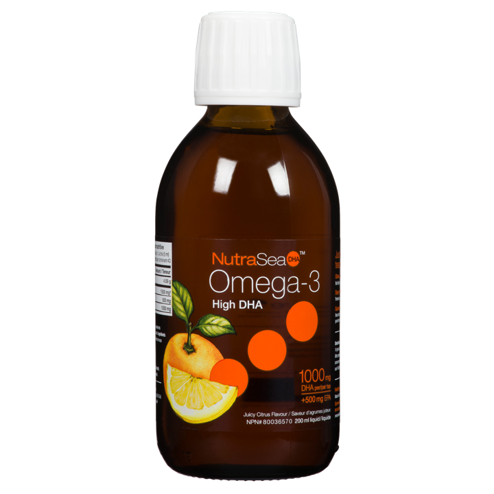 NutraSea Omega-3 High DHA - Juicy Citrus 1,000 mg DHA + 500 mg EPA