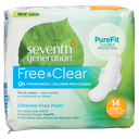 Free &amp; Clear Chlorine-Free Pads - Overnight Ultra-Thin Pads with Wings