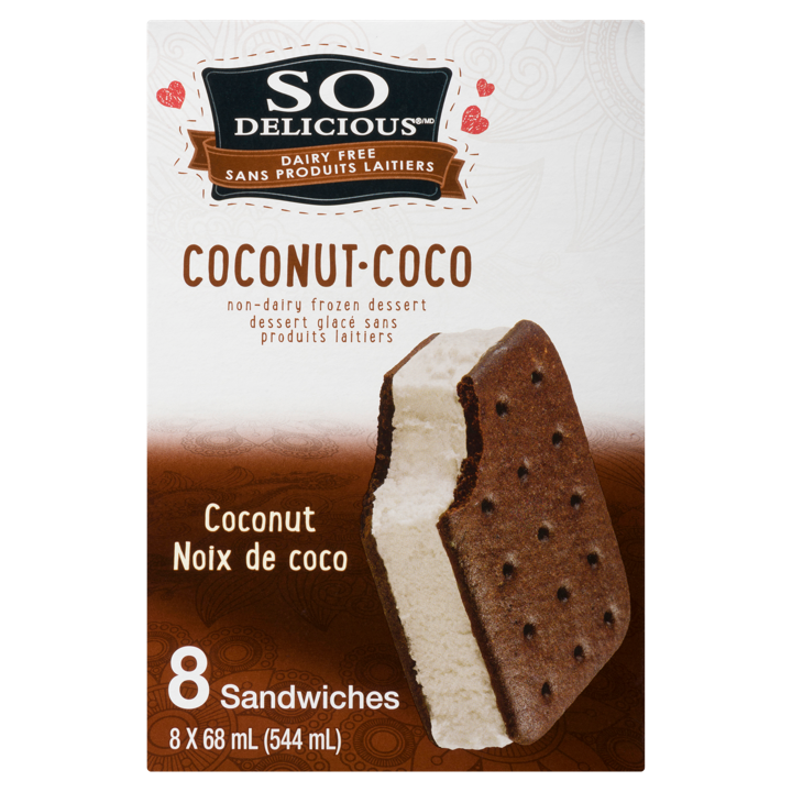 Coconut Milk Non-Dairy Frozen Dessert Sandwiches - Coconut