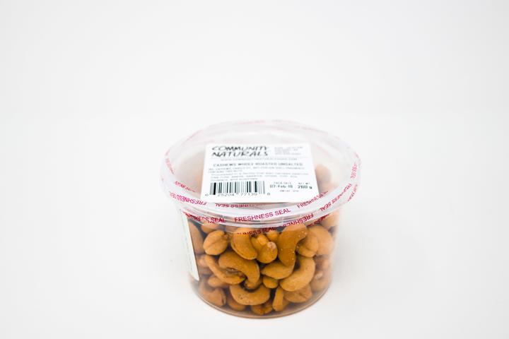 Unsalted Roasted Whole Cashews - 500 ml Container