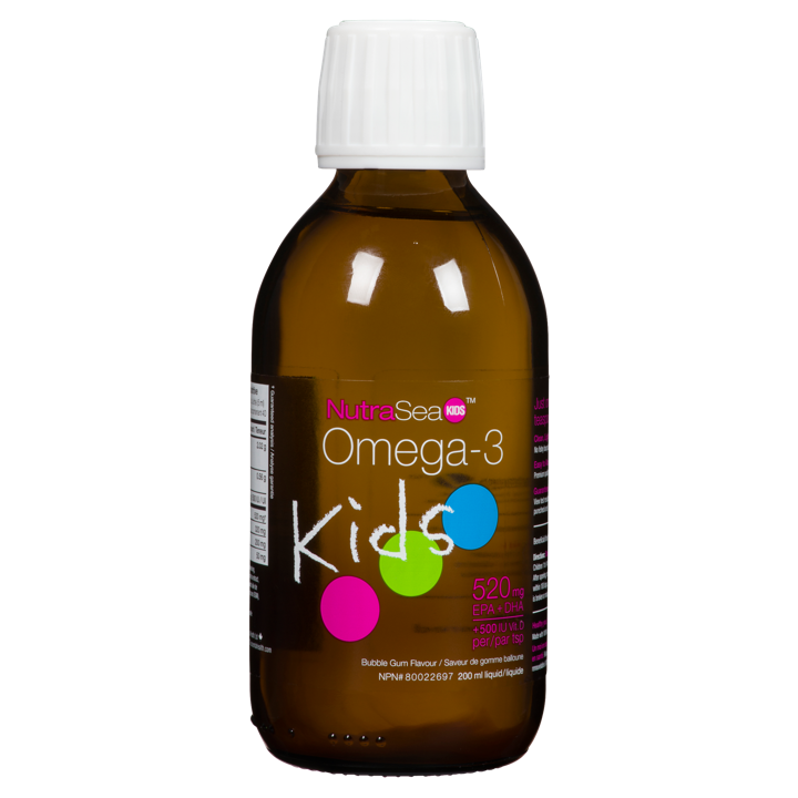 NutraSea Omega-3 Kids - Bubble Gum 500 IU Vit D, 520 mg EPA + DHA