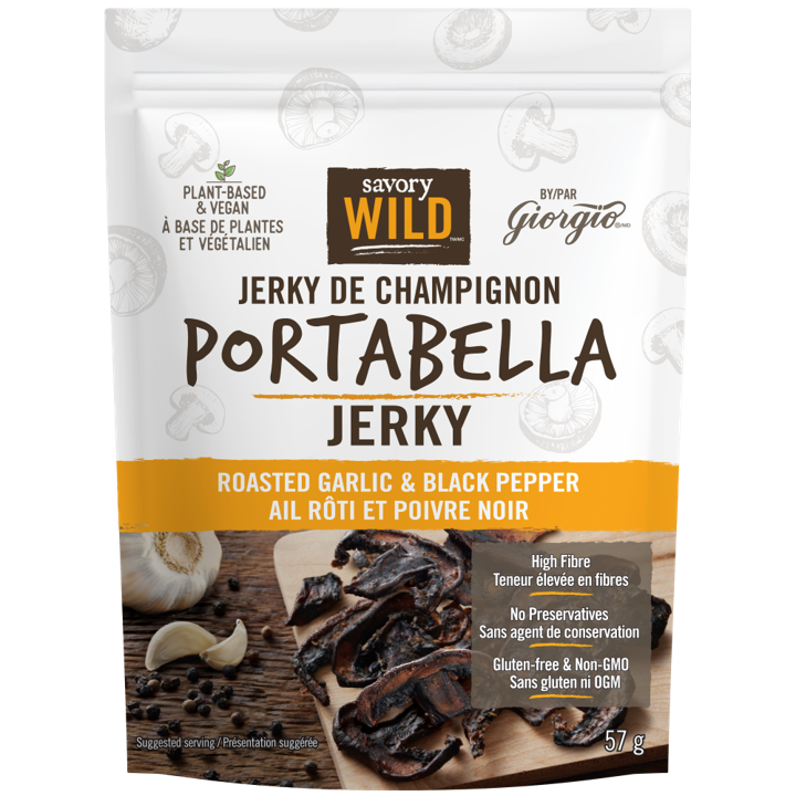 Portabella Jerky - Roasted Garlic &amp; Black Pepper