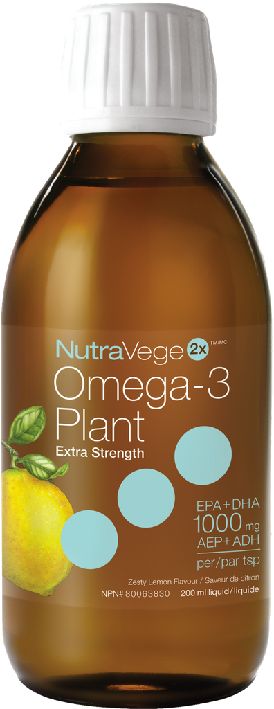 NutraVege Omega-3 Plant - Extra Strength Zesty Lemon Flavour