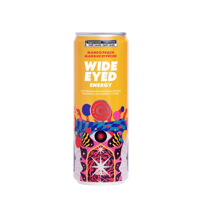 Wide Eyed Mango Peach Energy Beverage